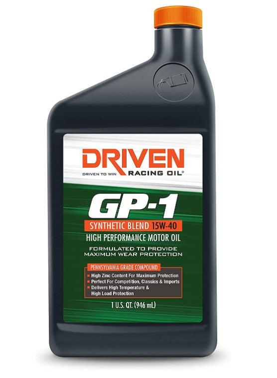 Driven Racing Oil GP-1 Synthetic Blend Motor Oil 15w-40